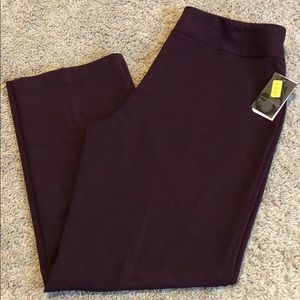 Maroon Straight Leg Pants